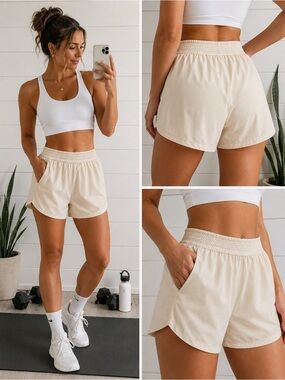 Beverly Hills Polo Club Athletic Shorts | Cream | Size Large